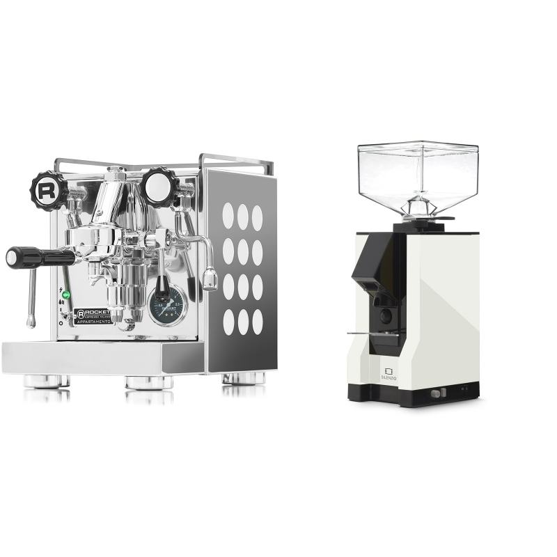 Rocket Espresso Appartamento, white + Eureka Mignon Silenzio, BL white Rocket Espresso Appartamento, white + Eureka Mignon Silenzio, BL white