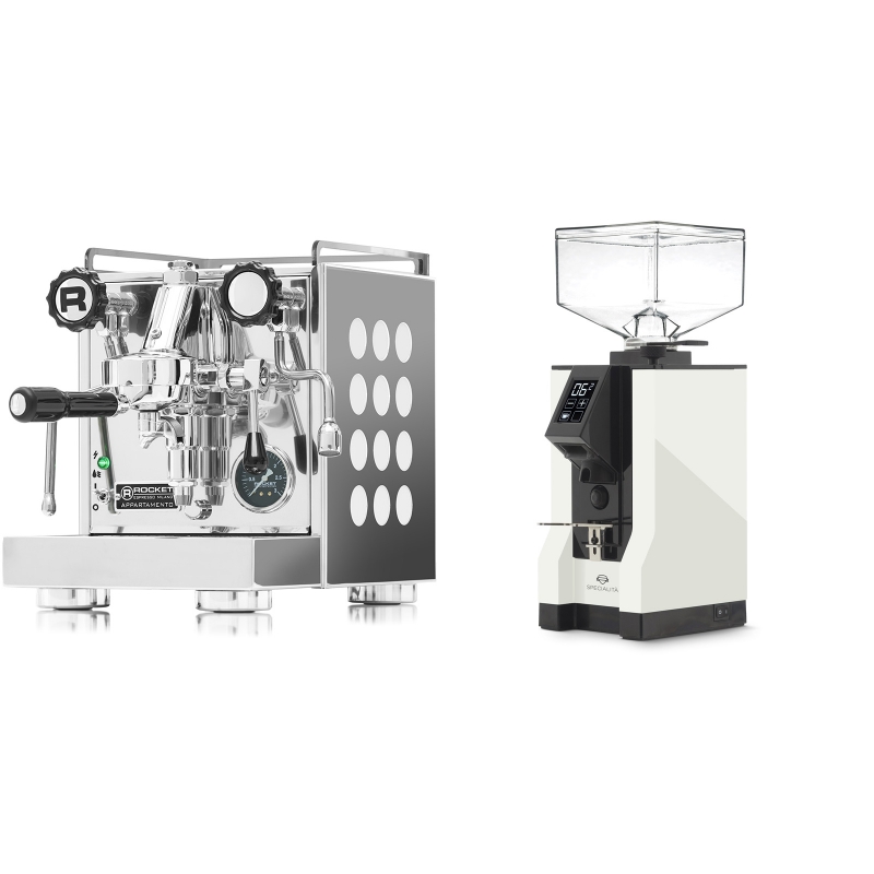 Rocket Espresso Appartamento, white + Eureka Mignon Specialita, BL white Rocket Espresso Appartamento, white + Eureka Mignon Specialita, BL white