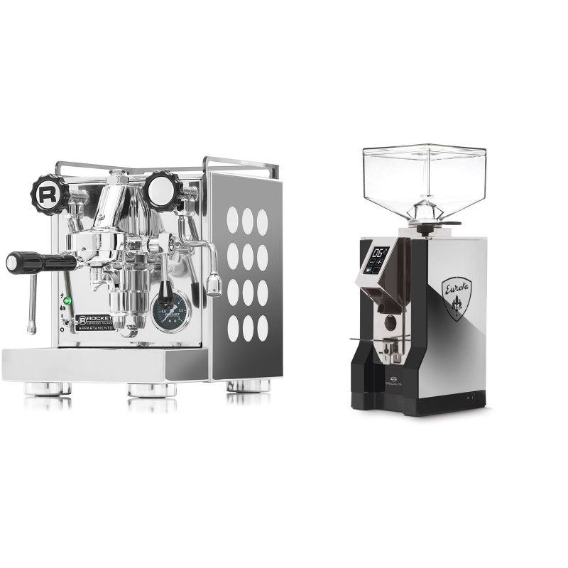 Rocket Espresso Appartamento, white + Eureka Mignon Specialita, NX black Rocket Espresso Appartamento, white + Eureka Mignon Specialita, NX black