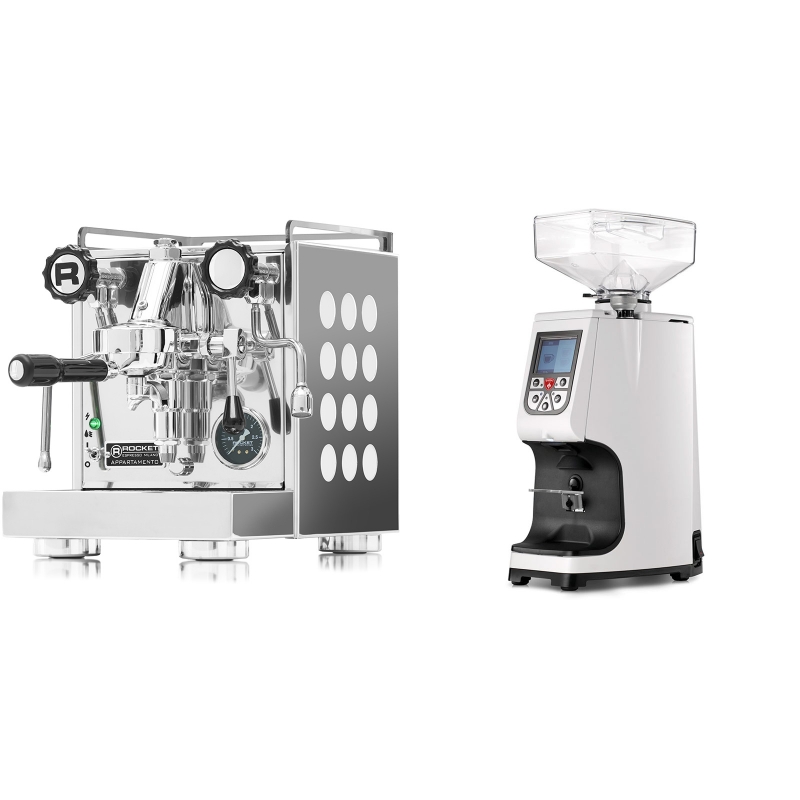 Rocket Espresso Appartamento, white + Eureka Atom 60, white Rocket Espresso Appartamento, white + Eureka Atom 60, white