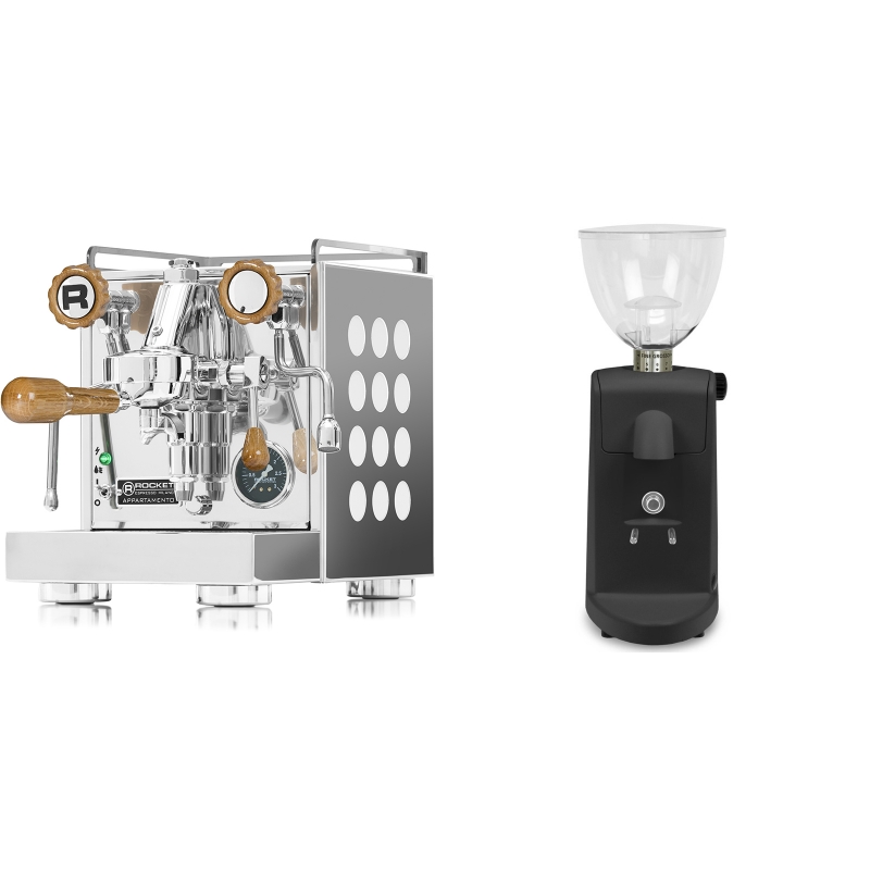 Rocket Espresso Appartamento, white, dub + Ascaso i-mini i1, černá Rocket Espresso Appartamento, white, dub + Ascaso i-mini i1, černá