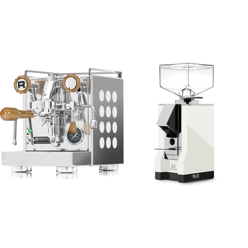 Rocket Espresso Appartamento, white, dub + Eureka Mignon Silenzio, CR white Rocket Espresso Appartamento, white, dub + Eureka Mignon Silenzio, CR white