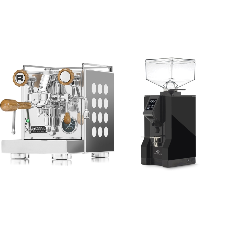 Rocket Espresso Appartamento, white, dub + Eureka Mignon Specialita, BL black Rocket Espresso Appartamento, white, dub + Eureka Mignon Specialita, BL black
