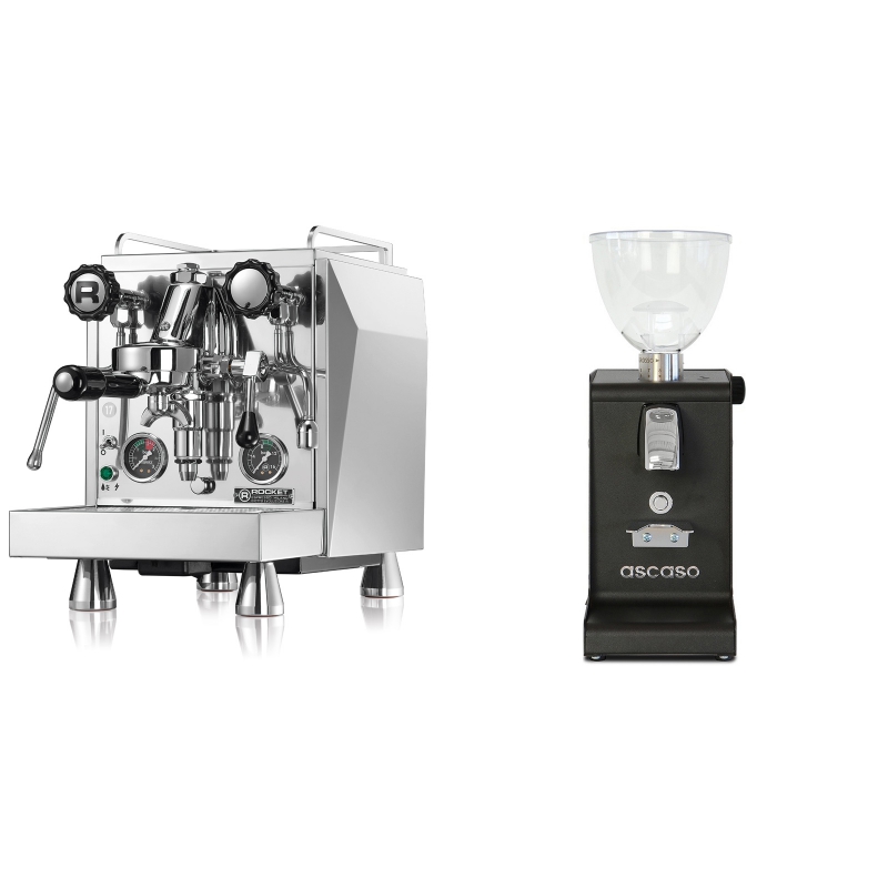 Rocket Espresso Giotto Cronometro R + Ascaso i-steel, černá Rocket Espresso Giotto Cronometro R + Ascaso i-steel, černá
