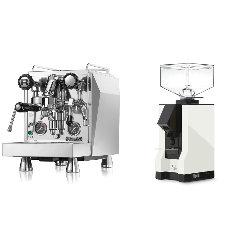 Rocket Espresso Giotto Cronometro R + Eureka Mignon Silenzio, BL white Rocket Espresso Giotto Cronometro R + Eureka Mignon Silenzio, BL white
