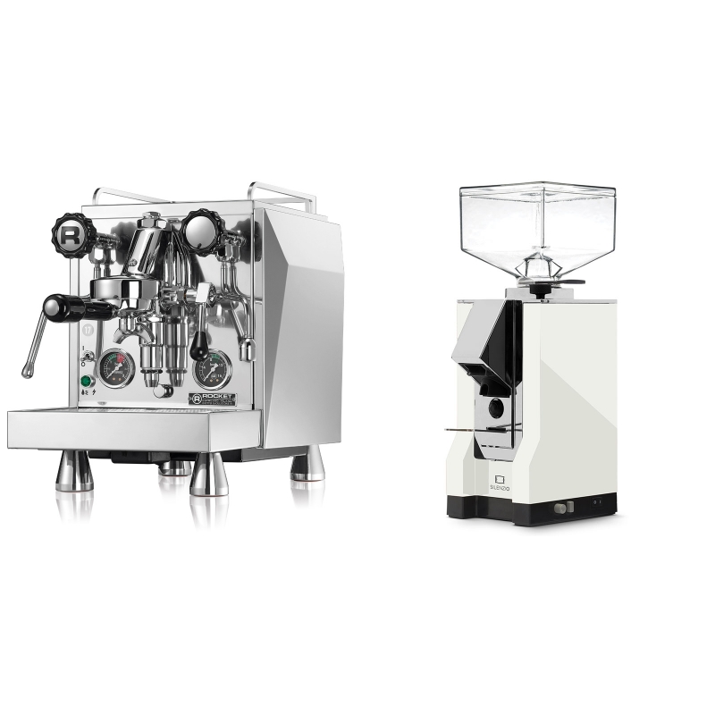 Rocket Espresso Giotto Cronometro R + Eureka Mignon Silenzio, CR white Rocket Espresso Giotto Cronometro R + Eureka Mignon Silenzio, CR white