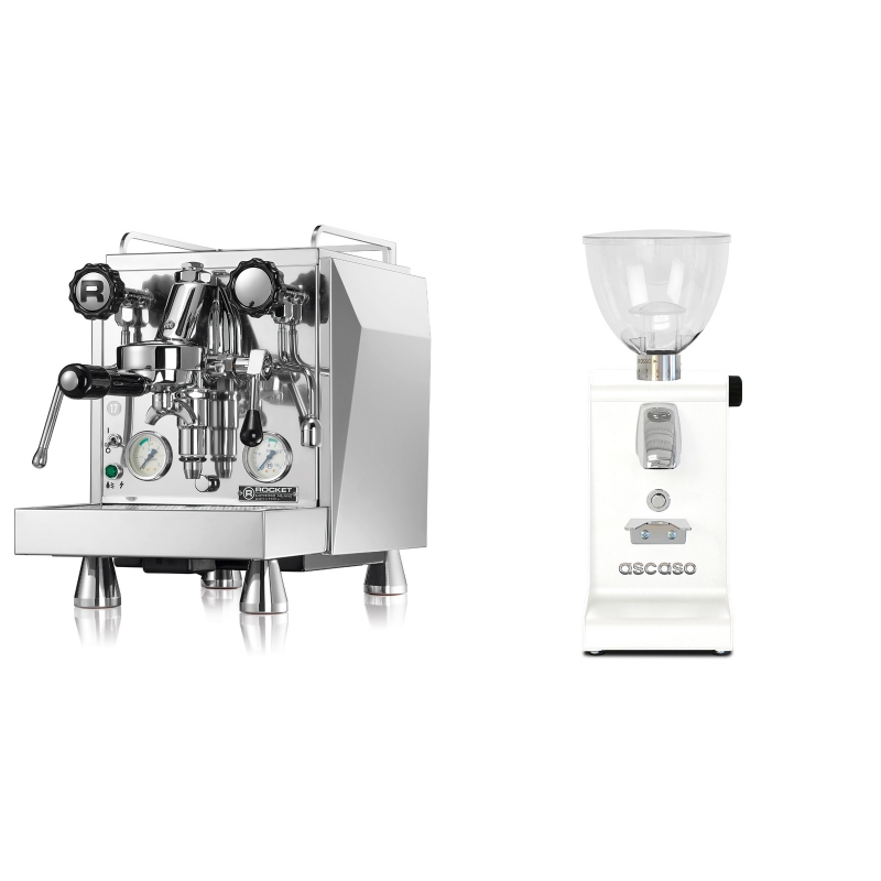 Rocket Espresso Giotto Cronometro V + Ascaso i-steel, bílá Rocket Espresso Giotto Cronometro V + Ascaso i-steel, bílá