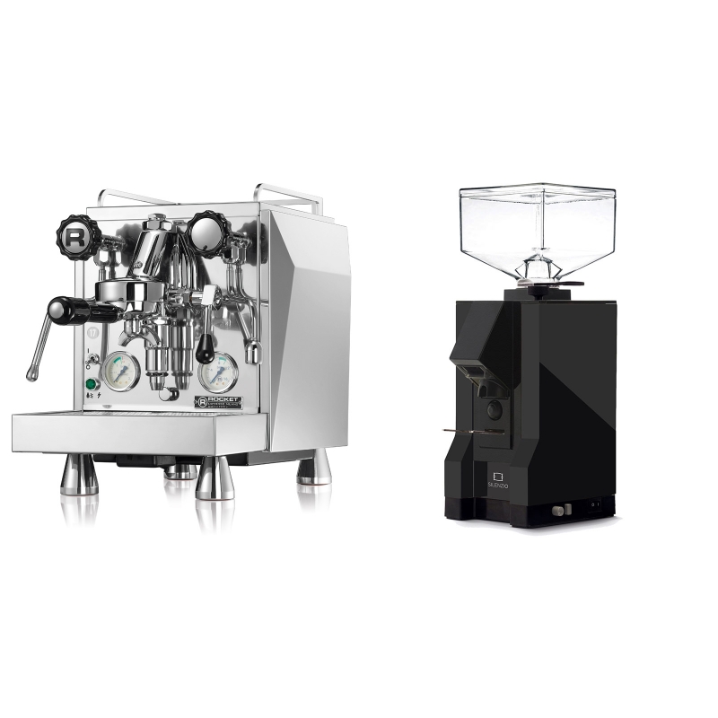 Rocket Espresso Giotto Cronometro V + Eureka Mignon Silenzio, BL black Rocket Espresso Giotto Cronometro V + Eureka Mignon Silenzio, BL black