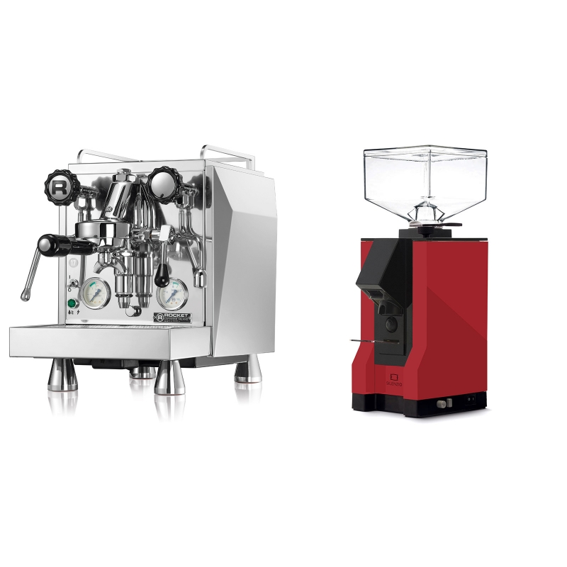 Rocket Espresso Giotto Cronometro V + Eureka Mignon Silenzio, BL ferrari red Rocket Espresso Giotto Cronometro V + Eureka Mignon Silenzio, BL ferrari red