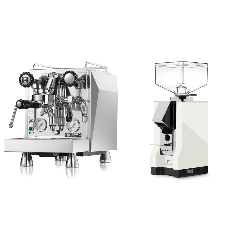 Rocket Espresso Giotto Cronometro V + Eureka Mignon Silenzio, CR white Rocket Espresso Giotto Cronometro V + Eureka Mignon Silenzio, CR white