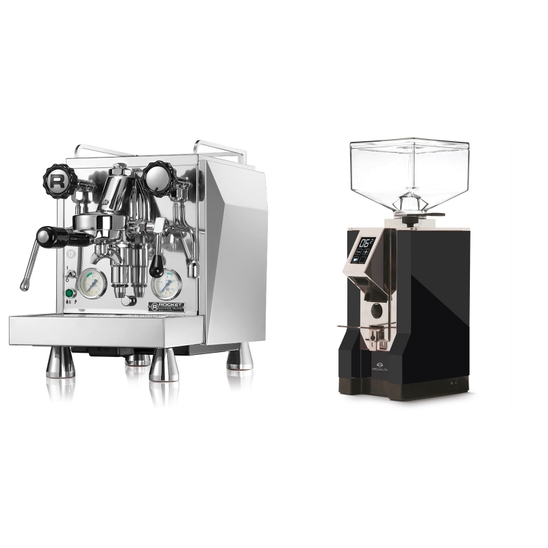 Rocket Espresso Giotto Cronometro V + Eureka Mignon Specialita, CR black Rocket Espresso Giotto Cronometro V + Eureka Mignon Specialita, CR black