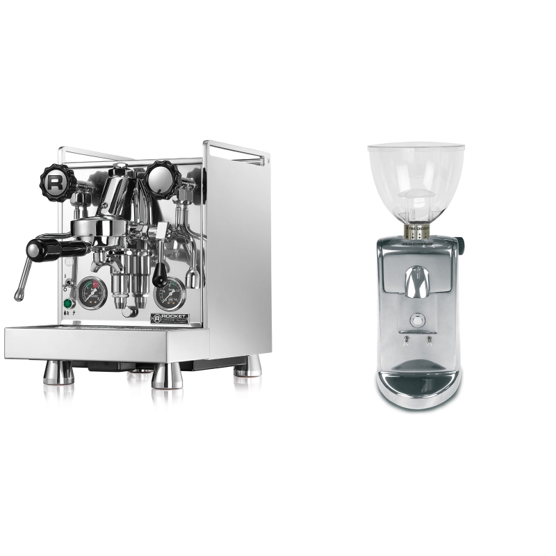 Rocket Espresso Mozzafiato Cronometro R + Ascaso i-mini i1, leštěný hliník Rocket Espresso Mozzafiato Cronometro R + Ascaso i-mini i1, leštěný hliník