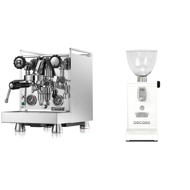 Rocket Espresso Mozzafiato Cronometro R + Ascaso i-steel, bílá Rocket Espresso Mozzafiato Cronometro R + Ascaso i-steel, bílá