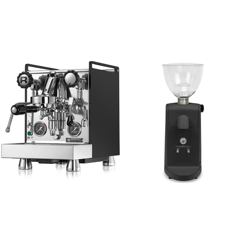 Rocket Espresso Mozzafiato Cronometro R, černá + Ascaso i-mini i1, černá Rocket Espresso Mozzafiato Cronometro R, černá + Ascaso i-mini i1, černá
