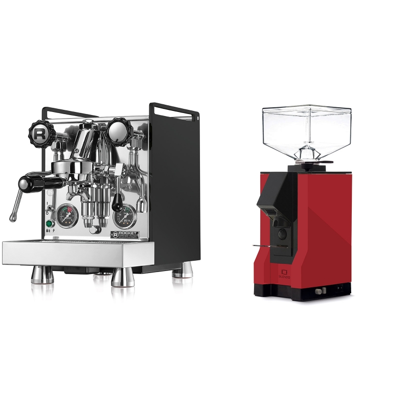 Rocket Espresso Mozzafiato Cronometro R, černá + Eureka Mignon Silenzio, BL ferrari red Rocket Espresso Mozzafiato Cronometro R, černá + Eureka Mignon Silenzio, BL ferrari red