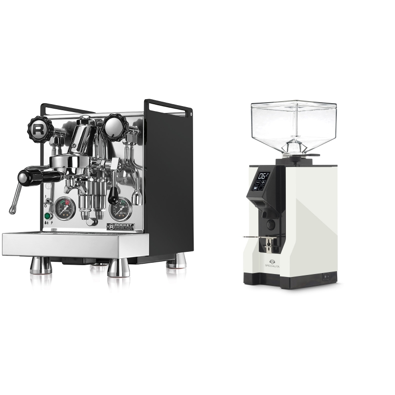 Rocket Espresso Mozzafiato Cronometro R, černá + Eureka Mignon Specialita, BL white Rocket Espresso Mozzafiato Cronometro R, černá + Eureka Mignon Specialita, BL white