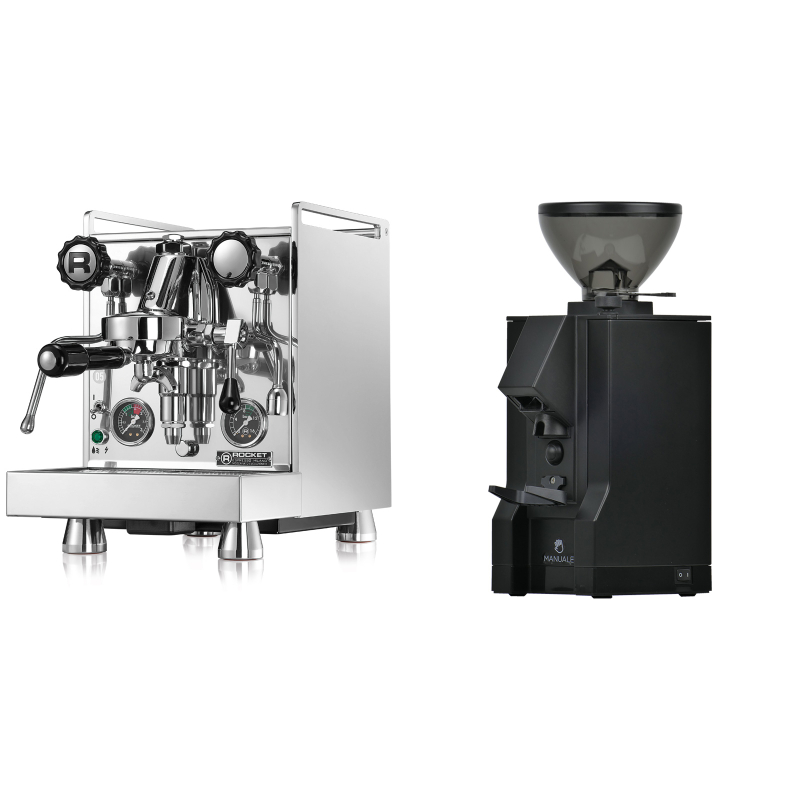Rocket Espresso Mozzafiato Cronometro R + Eureka Mignon Manuale, BL black Rocket Espresso Mozzafiato Cronometro R + Eureka Mignon Manuale, BL black