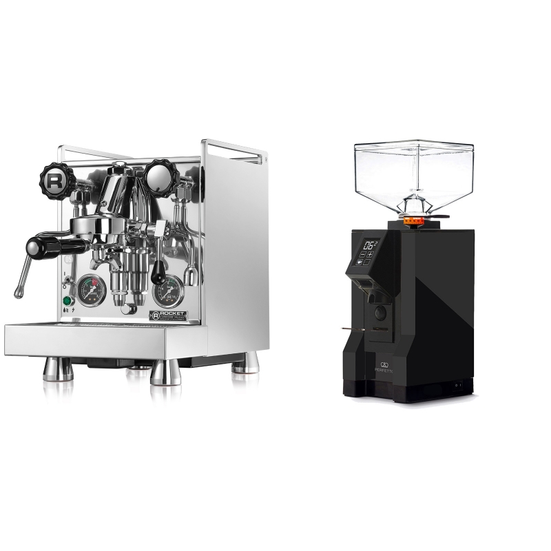 Rocket Espresso Mozzafiato Cronometro R + Eureka Mignon Perfetto, BL black Rocket Espresso Mozzafiato Cronometro R + Eureka Mignon Perfetto, BL black