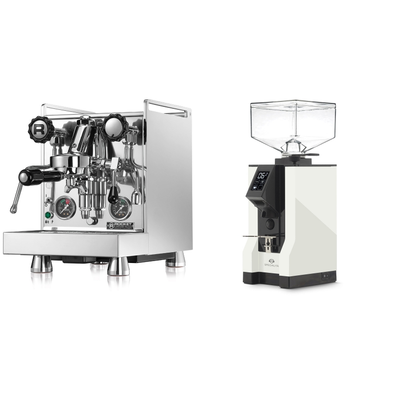 Rocket Espresso Mozzafiato Cronometro R + Eureka Mignon Specialita, BL white Rocket Espresso Mozzafiato Cronometro R + Eureka Mignon Specialita, BL white