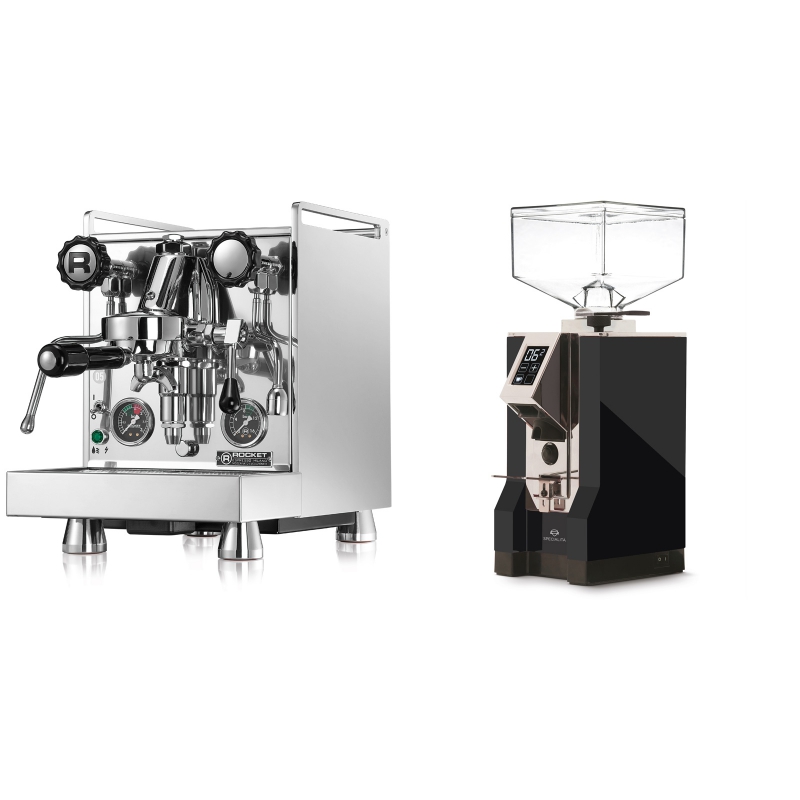 Rocket Espresso Mozzafiato Cronometro R + Eureka Mignon Specialita, CR black Rocket Espresso Mozzafiato Cronometro R + Eureka Mignon Specialita, CR black