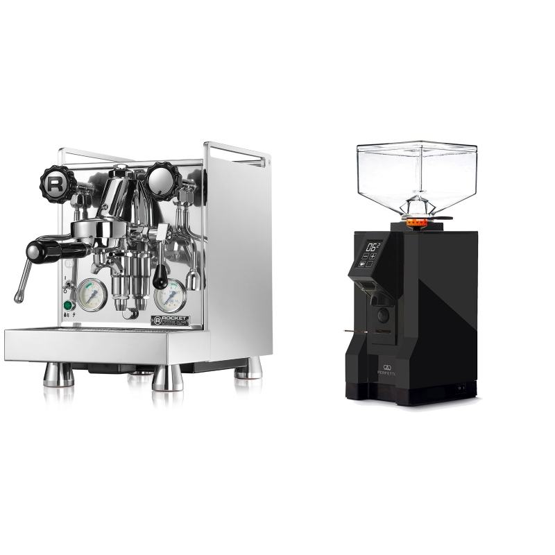 Rocket Espresso Mozzafiato Cronometro V + Eureka Mignon Perfetto, BL black Rocket Espresso Mozzafiato Cronometro V + Eureka Mignon Perfetto, BL black