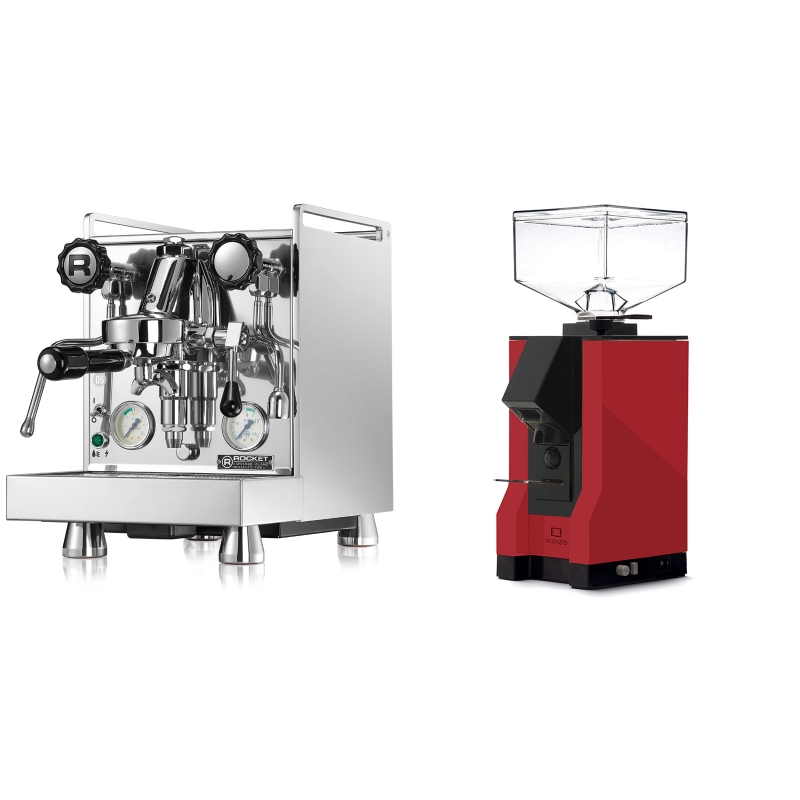 Rocket Espresso Mozzafiato Cronometro V + Eureka Mignon Silenzio, BL ferrari red Rocket Espresso Mozzafiato Cronometro V + Eureka Mignon Silenzio, BL ferrari red