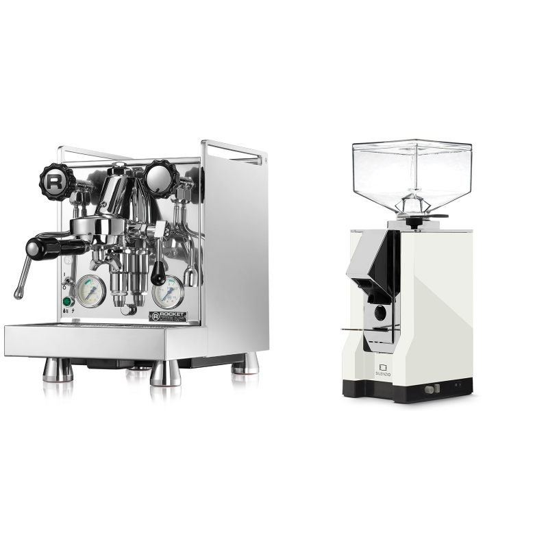 Rocket Espresso Mozzafiato Cronometro V + Eureka Mignon Silenzio, CR white Rocket Espresso Mozzafiato Cronometro V + Eureka Mignon Silenzio, CR white