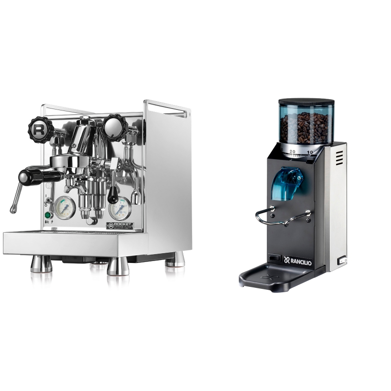Rocket Espresso Mozzafiato Cronometro V + Rancilio Rocky Doserless Rocket Espresso Mozzafiato Cronometro V + Rancilio Rocky Doserless