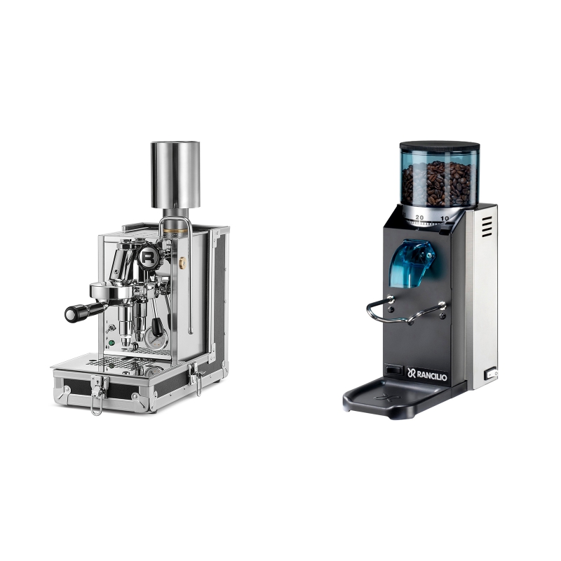 Rocket Espresso Porta Via + Rancilio Rocky Doserless Rocket Espresso Porta Via + Rancilio Rocky Doserless