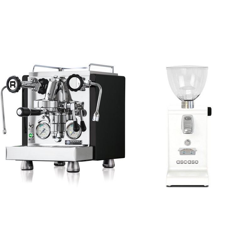 Rocket Espresso R 60V, černá + Ascaso i-steel, bílá Rocket Espresso R 60V, černá + Ascaso i-steel, bílá