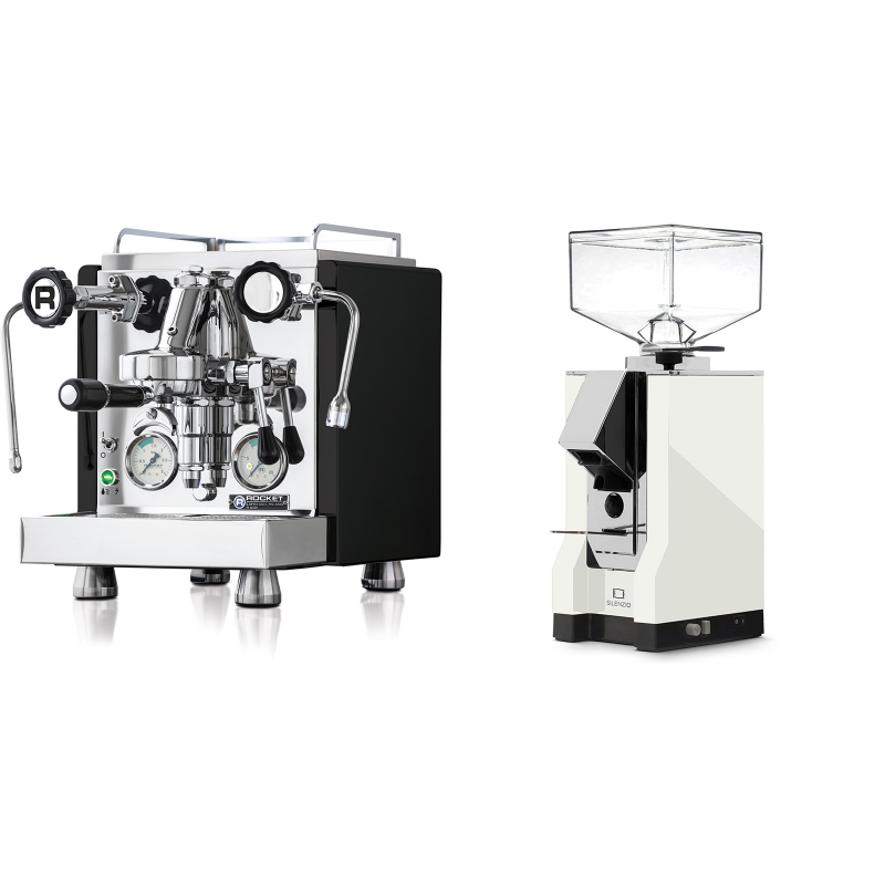 Rocket Espresso R 60V, černá + Eureka Mignon Silenzio, CR white Rocket Espresso R 60V, černá + Eureka Mignon Silenzio, CR white