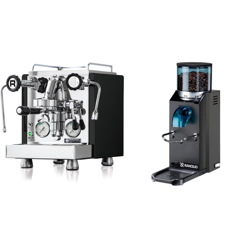 Rocket Espresso R 60V, černá + Rancilio Rocky Doserless, černá Rocket Espresso R 60V, černá + Rancilio Rocky Doserless, černá