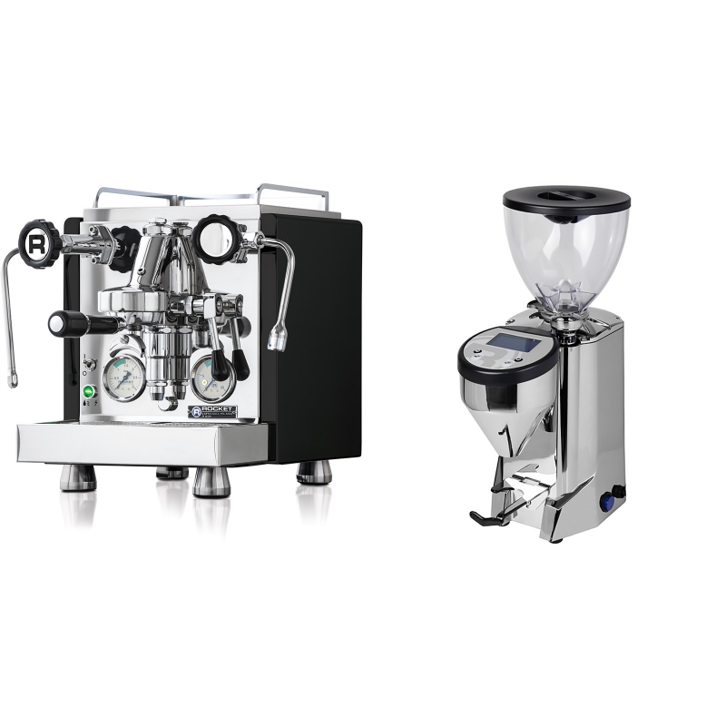 Rocket Espresso R 60V, černá + Rocket Espresso FAUSTO, nerez Rocket Espresso R 60V, černá + Rocket Espresso FAUSTO, nerez