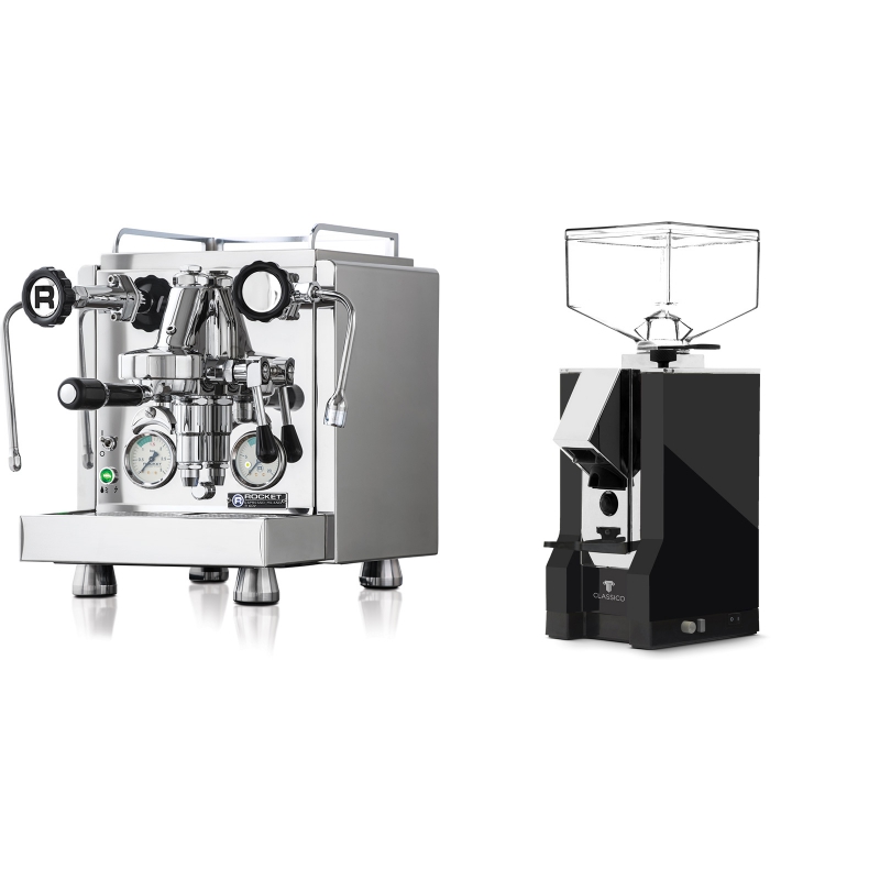 Rocket Espresso R 60V + Eureka Mignon Classico, CR black Rocket Espresso R 60V + Eureka Mignon Classico, CR black