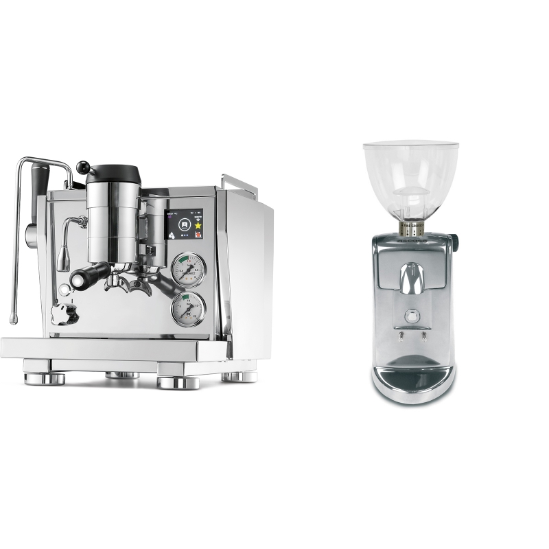 Rocket Espresso R NINE ONE + Ascaso i-mini i1, leštěný hliník Rocket Espresso R NINE ONE + Ascaso i-mini i1, leštěný hliník