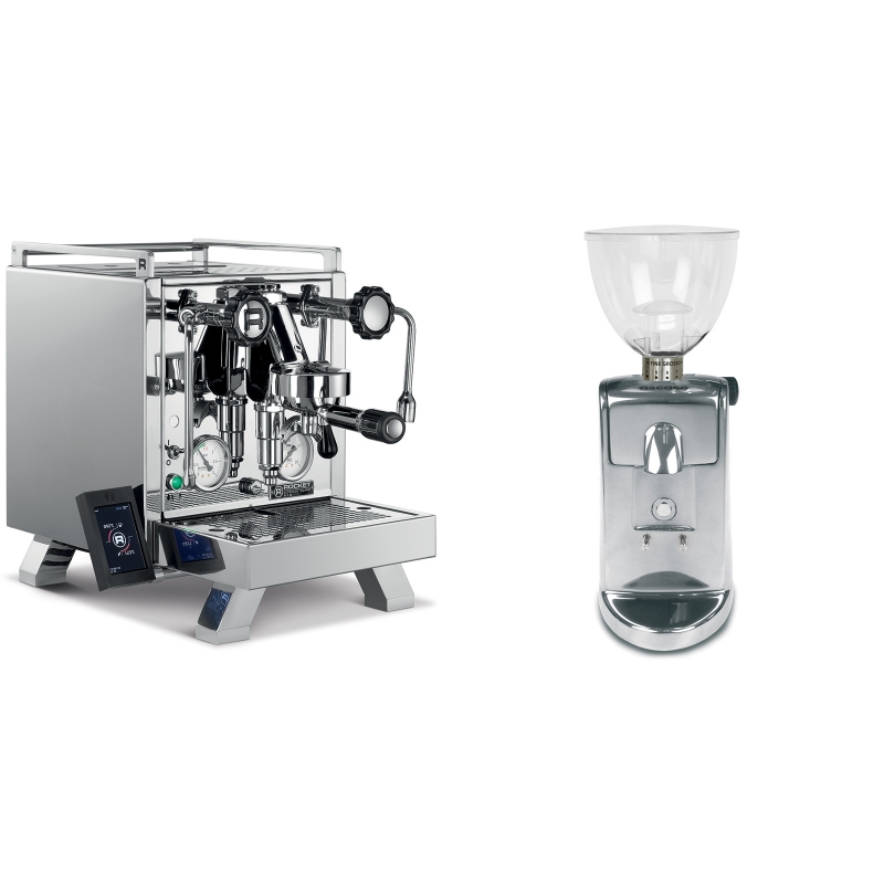 Rocket Espresso R 58 Cinquantotto + Ascaso i-mini i1, leštěný hliník Rocket Espresso R 58 Cinquantotto + Ascaso i-mini i1, leštěný hliník