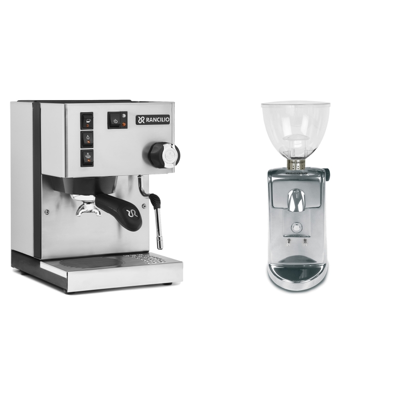 Rancilio Silvia E + Ascaso i-mini i1, leštěný hliník Rancilio Silvia E + Ascaso i-mini i1, leštěný hliník