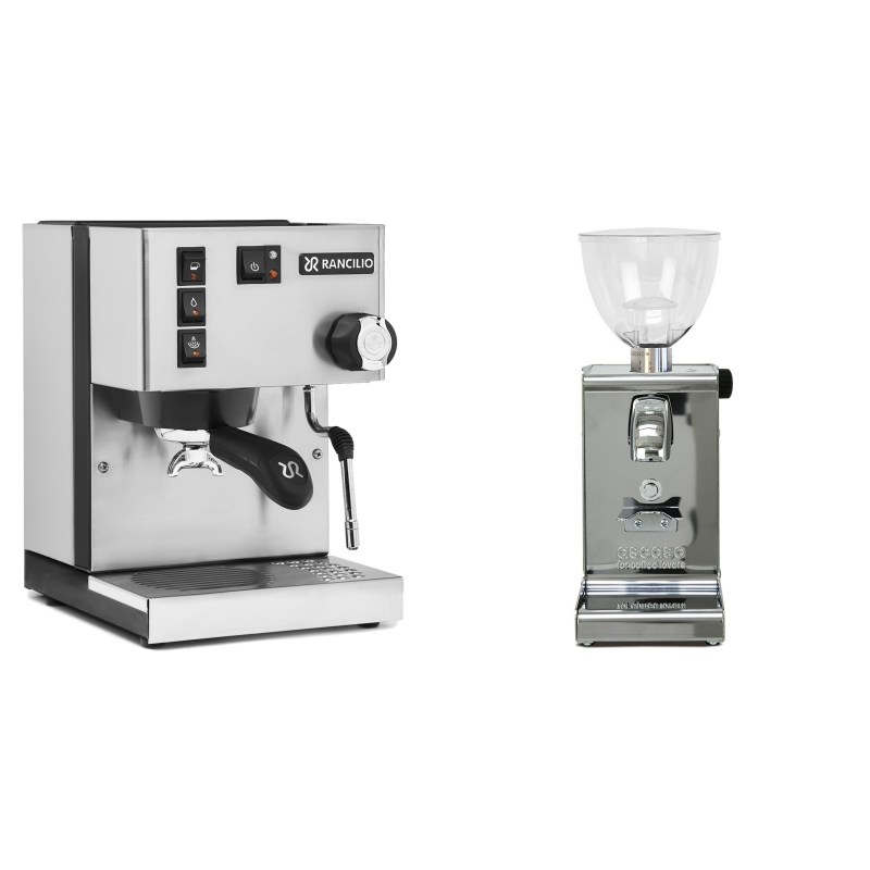 Rancilio Silvia E + Ascaso i-steel, lesk Rancilio Silvia E + Ascaso i-steel, lesk