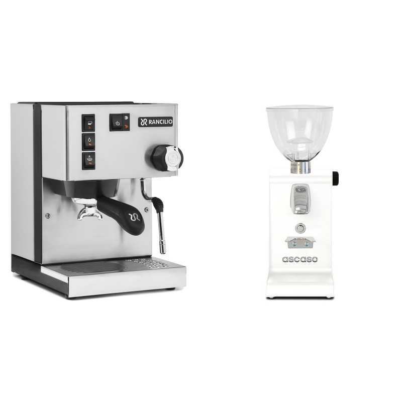 Rancilio Silvia E + Ascaso i-steel, bílá Rancilio Silvia E + Ascaso i-steel, bílá