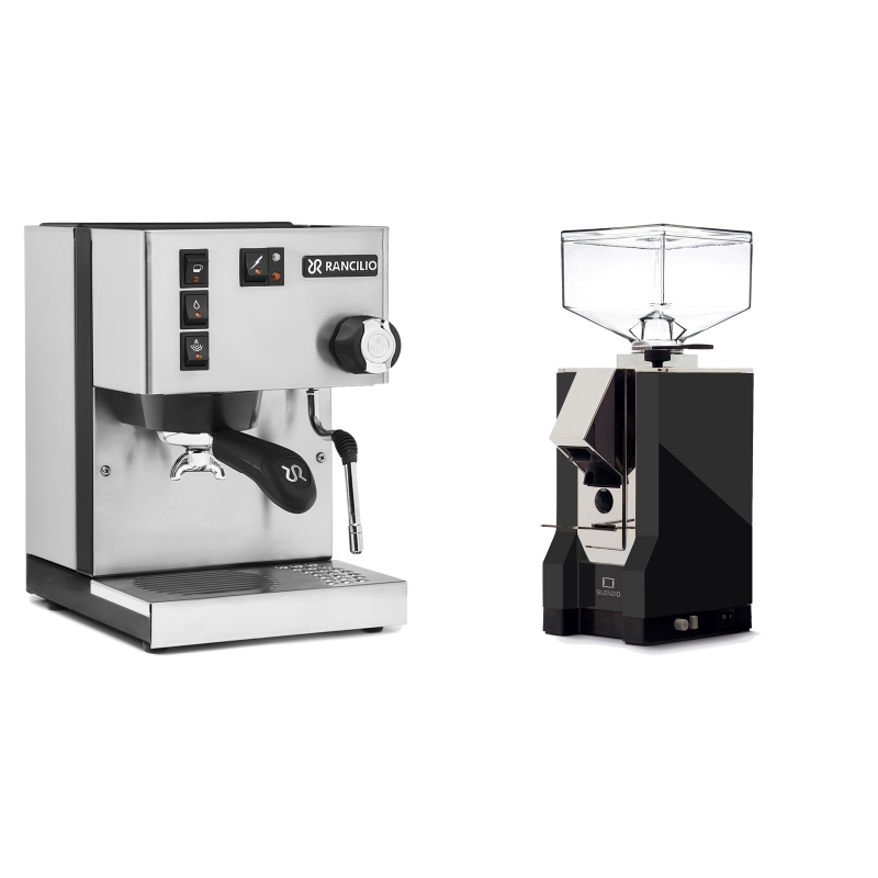 Rancilio Silvia BC + Eureka Mignon Silenzio, CR black Rancilio Silvia BC + Eureka Mignon Silenzio, CR black