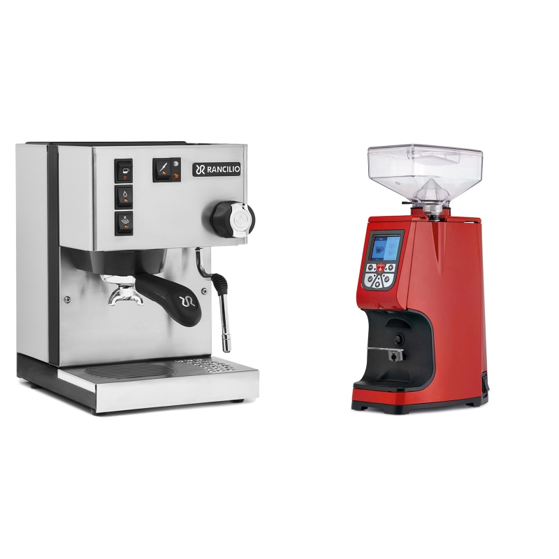 Rancilio Silvia BC + Eureka Atom 60, ferrari red Rancilio Silvia BC + Eureka Atom 60, ferrari red