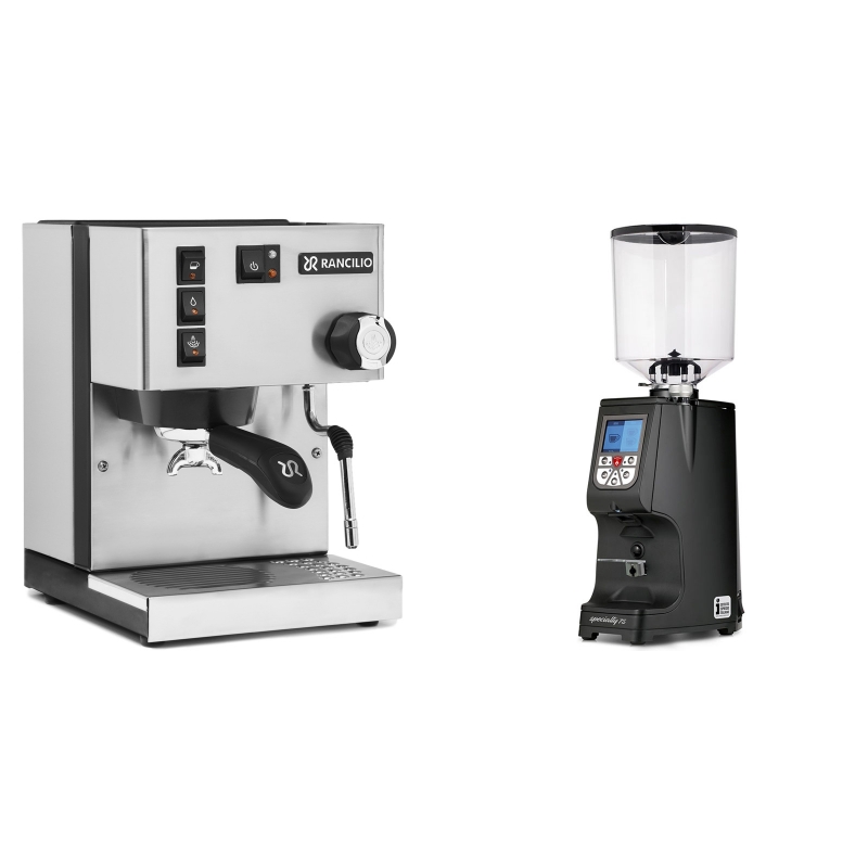 Rancilio Silvia E + Eureka Atom Specialty 75, black Rancilio Silvia E + Eureka Atom Specialty 75, black