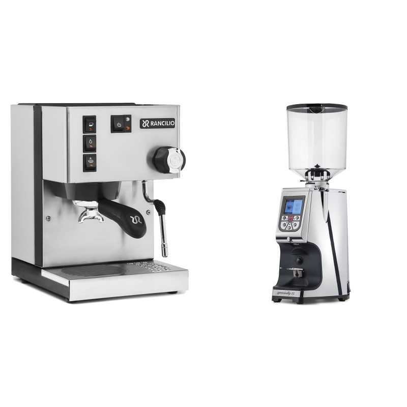 Rancilio Silvia E + Eureka Atom Specialty 75, chrome Rancilio Silvia E + Eureka Atom Specialty 75, chrome