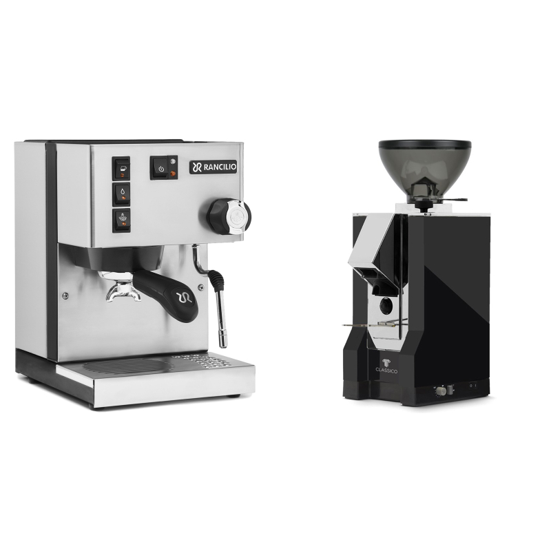 Rancilio Silvia E + Eureka Mignon Classico, CR black Rancilio Silvia E + Eureka Mignon Classico, CR black
