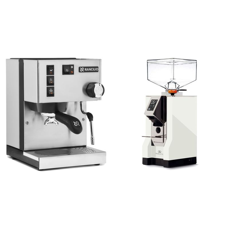 Rancilio Silvia E + Eureka Mignon Perfetto, CR white Rancilio Silvia E + Eureka Mignon Perfetto, CR white