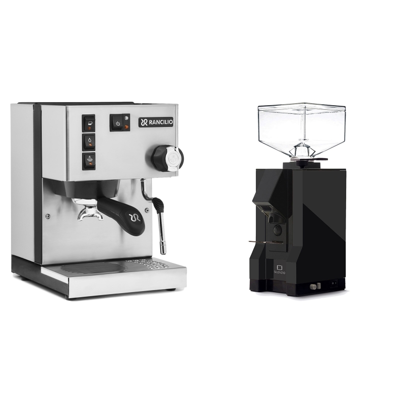 Rancilio Silvia E + Eureka Mignon Silenzio, BL black Rancilio Silvia E + Eureka Mignon Silenzio, BL black