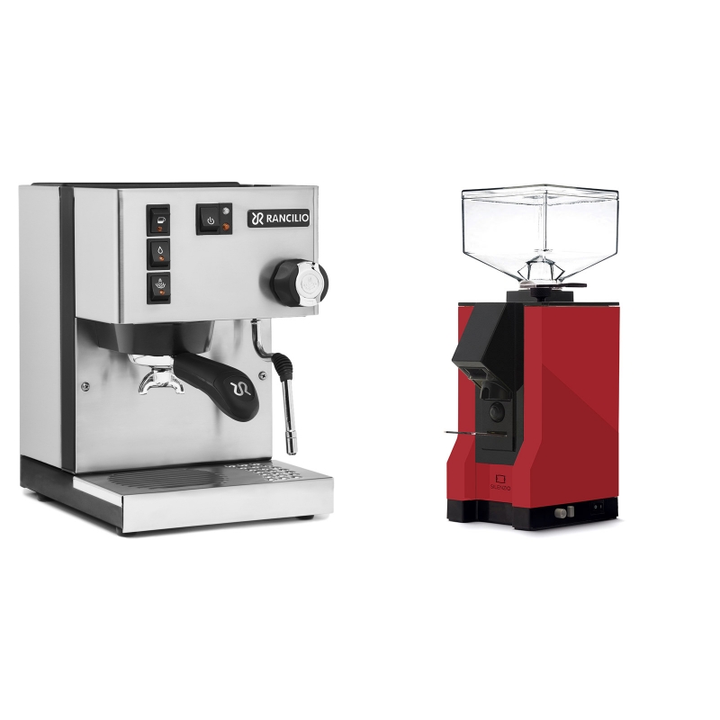 Rancilio Silvia E + Eureka Mignon Silenzio, BL ferrari red Rancilio Silvia E + Eureka Mignon Silenzio, BL ferrari red