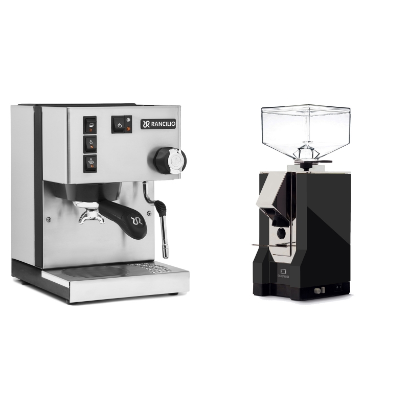 Rancilio Silvia E + Eureka Mignon Silenzio, CR black Rancilio Silvia E + Eureka Mignon Silenzio, CR black
