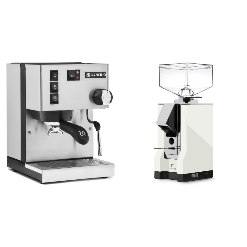 Rancilio Silvia E + Eureka Mignon Silenzio, CR white Rancilio Silvia E + Eureka Mignon Silenzio, CR white