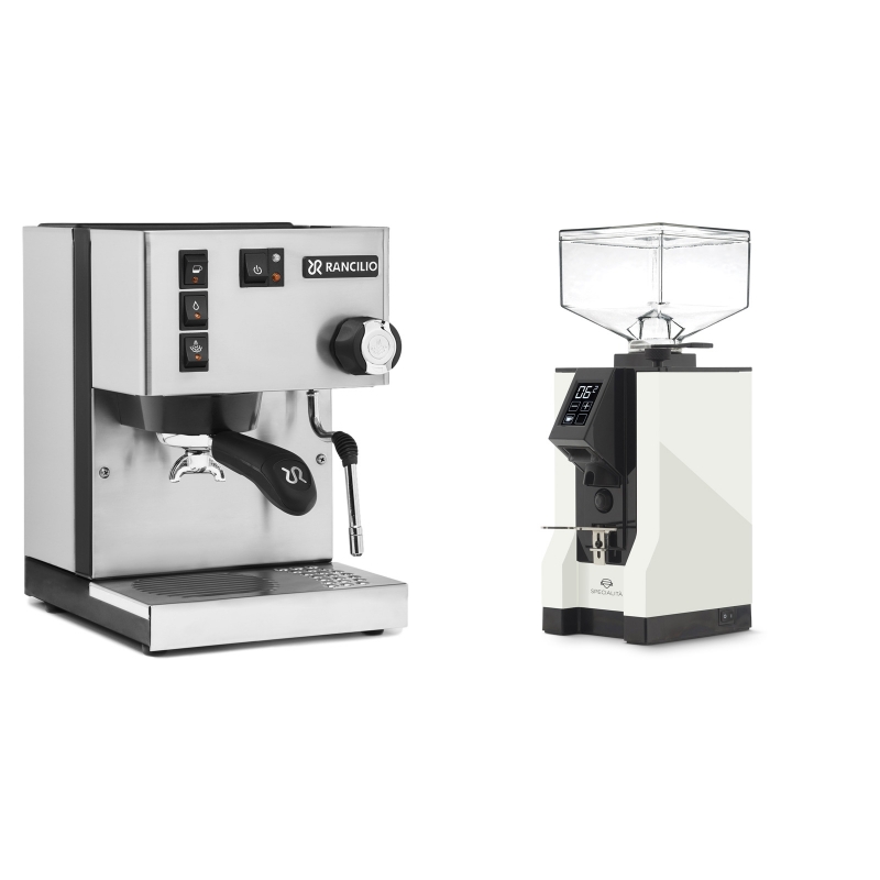 Rancilio Silvia E + Eureka Mignon Specialita, BL white Rancilio Silvia E + Eureka Mignon Specialita, BL white